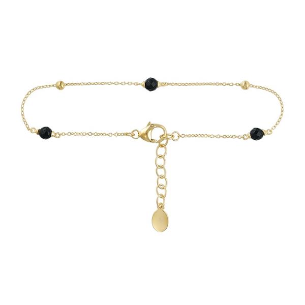 Armbånd i forgyldt sølv med sort onyx, från Blicher Fuglsang
