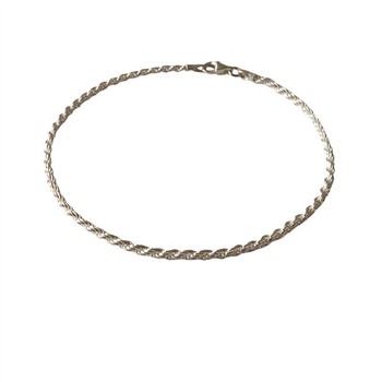 2mm Bjørn Borg - Cordel kæde i Blank sterlingsølv Armbånd & Halskæde 16cm, från San - Links of Joy