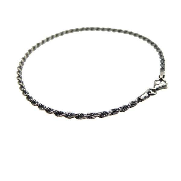 2 mm Bjørn Borg - Cordel kæde i Let Oxyderet Sterlingsølv - Armbånd & Halskæde 20cm, från San - Links of Joy