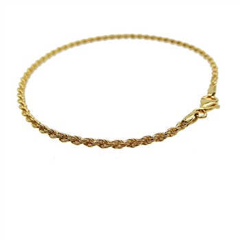 2 mm Bjørn Borg - Cordel kæde i Forgyldt Sterlingsølv - Armbånd & Halskæde 16cm, från San - Links of Joy