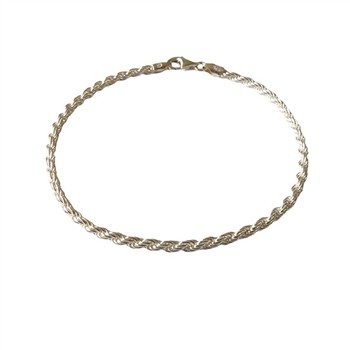 2,5mm Bjørn Borg - Cordel kæde i Blank Sterlingsølv - Armbånd & Halskæde 16cm, från San - Links of Joy