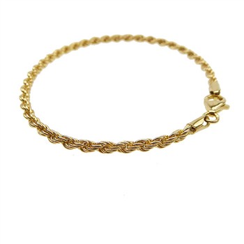 3 mm Bjørn Borg - Cordel kæde i Forgyldt Sterlingsølv - Armbånd & Halskæde 18cm, från San - Links of Joy