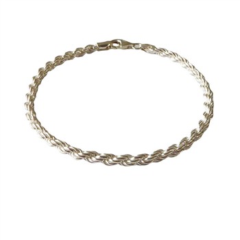 3,5mm Bjørn Borg - Cordel kæde i Blank Sterlingsølv Armbånd & Halskæde 17cm, från San - Links of Joy