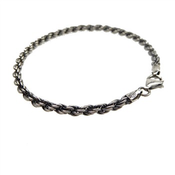 3,5mm Bjørn Borg - Cordel kæde i Let Oxyderet Sterlingsølv Armbånd & Halskæde 17cm, från San - Links of Joy