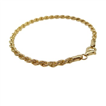 3,5mm Bjørn Borg - Cordel kæde i Let Oxyderet Sterlingsølv - Armbånd & Halskæde 17cm, från San - Links of Joy