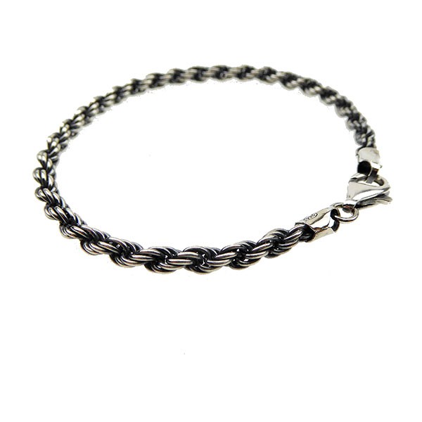 4mm Bjørn Borg - Cordel kæde i Let Oxyderet Sterlingsølv Armbånd & Halskæde 23cm, från San - Links of Joy
