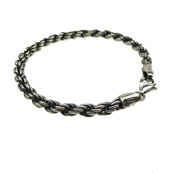 5mm Bjørn Borg - Cordel kæde i Let Oxyderet Sterlingsølv Armbånd & Halskæde 18cm, från San - Links of Joy