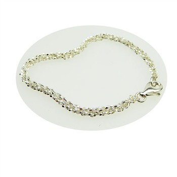Armbånd & halskæde - Blank/925 DiamondCut 3,8mm i diameter 17cm, från San - Links of Joy