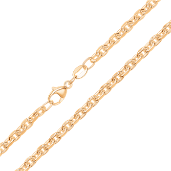 Guldförgylld ankarfacet silverhalsband, 2,5 mm x 60 cm
