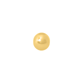 Liten, sfärisk näspiercing i glänsande guldton med reflekterande yta från Støvring Design.
