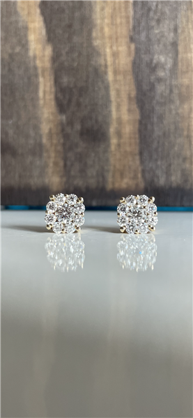 Ørestik 14 karat rødguld BLOOM med brillanter, från L&G