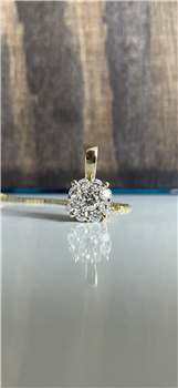 Vedhæng 14 karat rød guld BLOOM med brillanter med sølv forgyldt kæde, från L&G