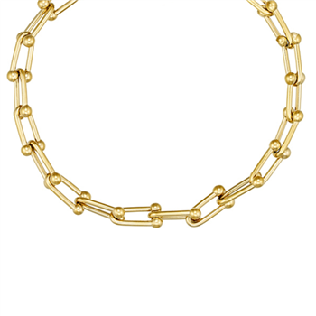Halskæde i stål, belagt med 14 K guld Chunky, från Blicher Fuglsang