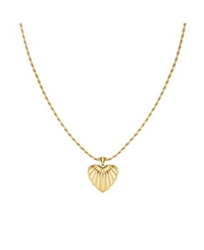 Rosefield Ridged Heart Necklace JNHPG-J1007, från Rosefield
