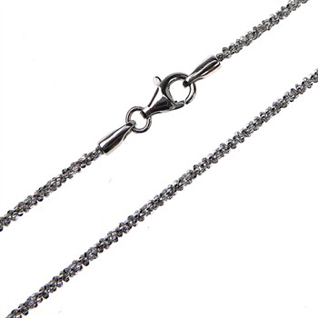 Armbånd & halskæde - Rhodium/925-DiamondCut=1,8mm diameter 45cm, från San - Links of Joy