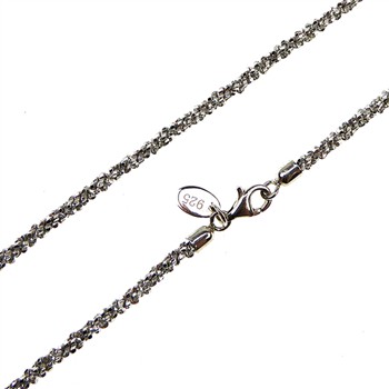 Armbånd & halskæde - Rhodium/925 DiamondCut=2,8mm diameter 50cm, från San - Links of Joy