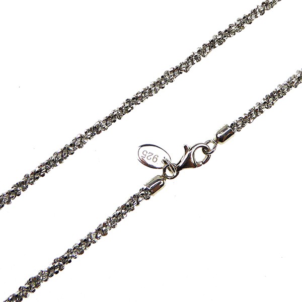 Armbånd & halskæde - Rhodium/925 DiamondCut=2,8mm diameter 80cm, från San - Links of Joy