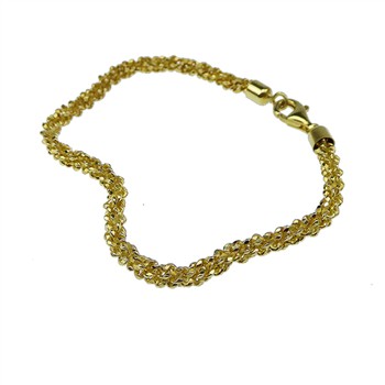 Armbånd & halskæde - Goldplated/925-DiamondCut=3,8mm diameter 18cm, från San - Links of Joy