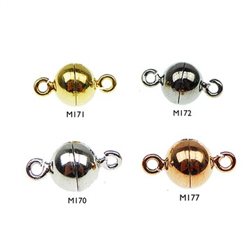 Magnetlås - 10mm - Sterlingsølv/925 - glat M170-Rhodineret, från San - Links of Joy