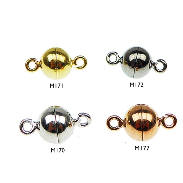 Magnetlås - 10mm - Sterlingsølv/925 - glat M170-Rhodineret, från San - Links of Joy