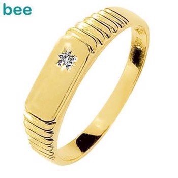 Mens ring in 9 ct gold with 0,005 ct diamond