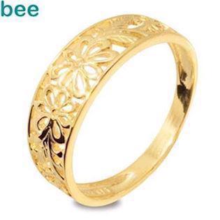 9 kt flowers filigree ring