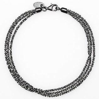 San - Link of joy Diamond Cut Silver Design 925 sterling silver bracelet black oxidized, model 85302