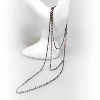 San - Link of joy 925 sterling silver necklace black rhodium plated, 50 cm