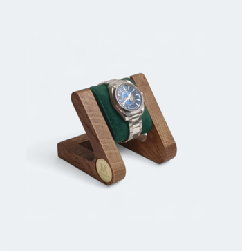 Klockförvaring i mörk ek - förvara din klocka med stil! - flera färger på lädret