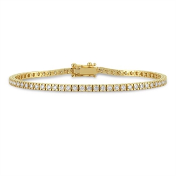 Tennis bracelet in 14 carat gold with 70 pcs 0,03 ct Wesselton SI