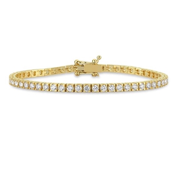 Tennis bracelet in 14 carat gold with 59 pcs 0,05 ct Wesselton SI