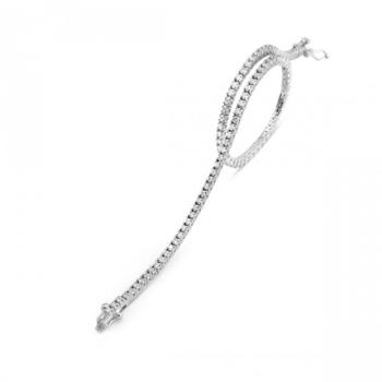 Tennis bracelet in 14 carat white gold with 59 pcs 0,05 ct Wesselton SI