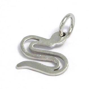 14 carat white gold snake pendant