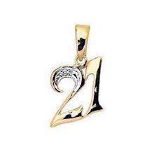 Lettered gold pendant with 0.005 ct diamond