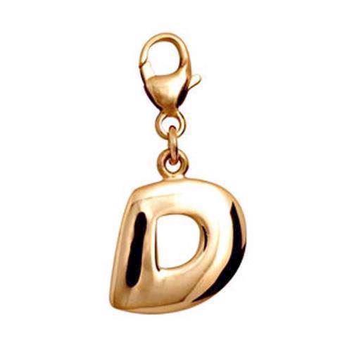 Gold letter pendant with carabiner
