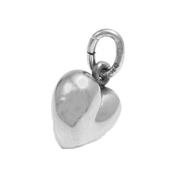 Heart pendant in solid 14 kt white gold - 13.3 mm - choose surface