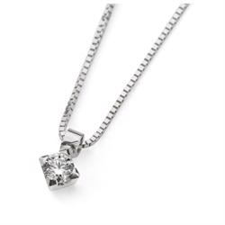 18 ct whitegold pendant with 0,08 ct diamond