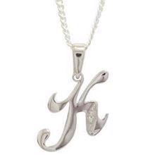 White gold letter pendant with 0,005 ct diamond