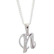 White gold letter pendant with 0,005 ct diamond