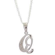 White gold letter pendant with 0,005 ct diamond