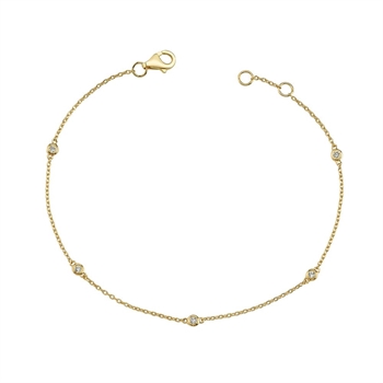 Nuran 14 ct red gold bracelet, diamonds with polished surface, model B1002-0125-14G