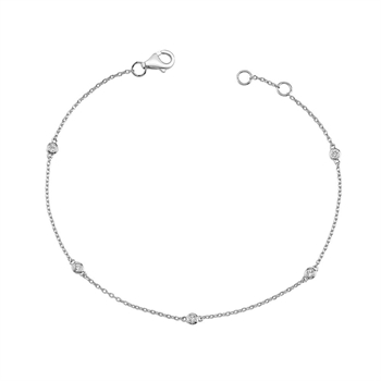 Nuran 14 ct white gold bracelet, diamonds with polished surface, model B1002-0125-14HVG